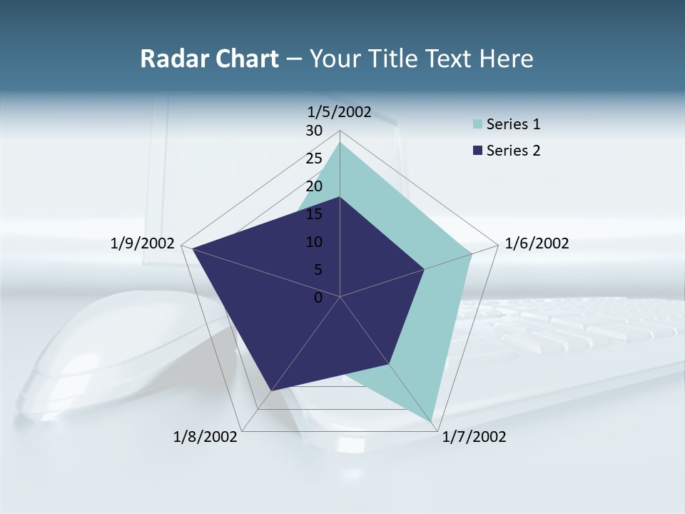 Components Of A Personal Computer: Monitor, Mouse, Keyboard, Stylized In Metallic Style PowerPoint Template