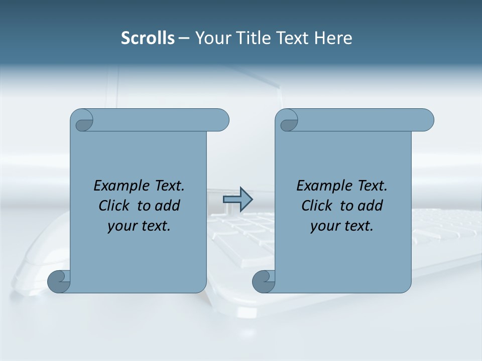 Components Of A Personal Computer: Monitor, Mouse, Keyboard, Stylized In Metallic Style PowerPoint Template