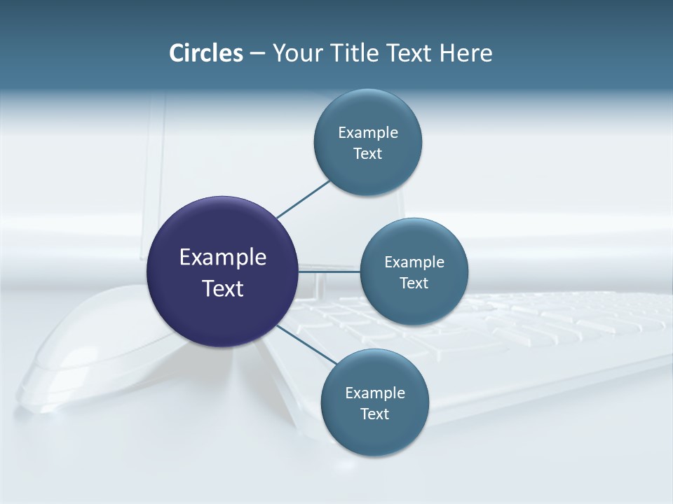 Components Of A Personal Computer: Monitor, Mouse, Keyboard, Stylized In Metallic Style PowerPoint Template