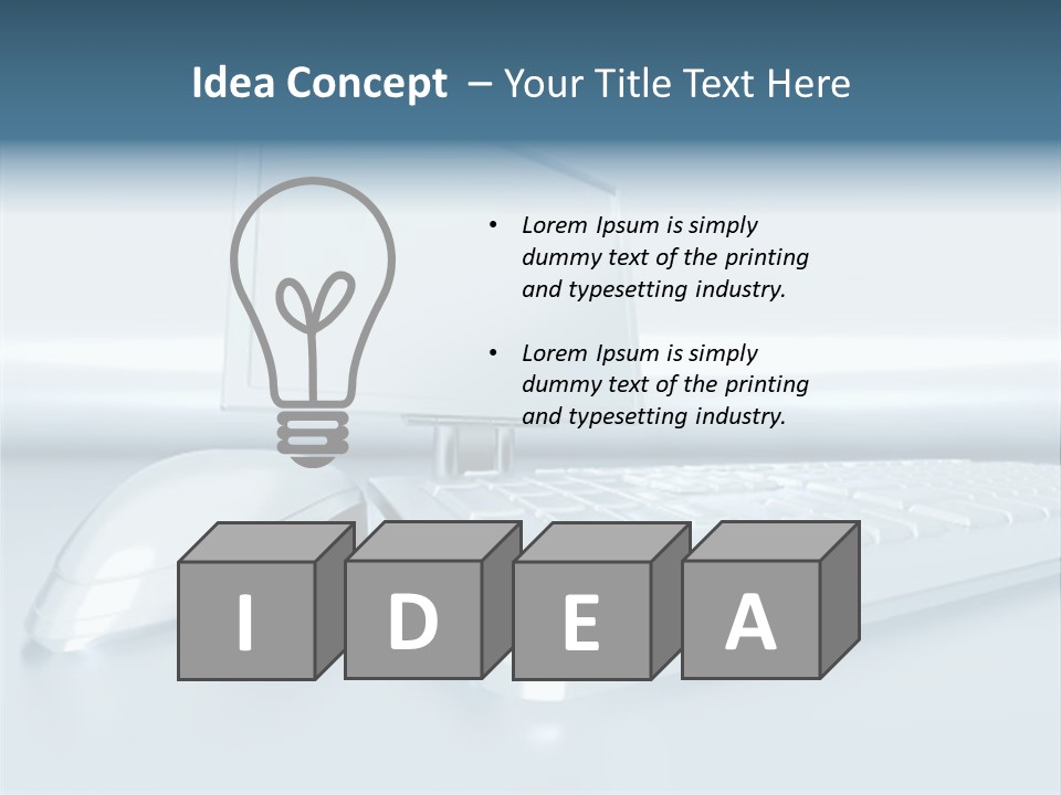Components Of A Personal Computer: Monitor, Mouse, Keyboard, Stylized In Metallic Style PowerPoint Template