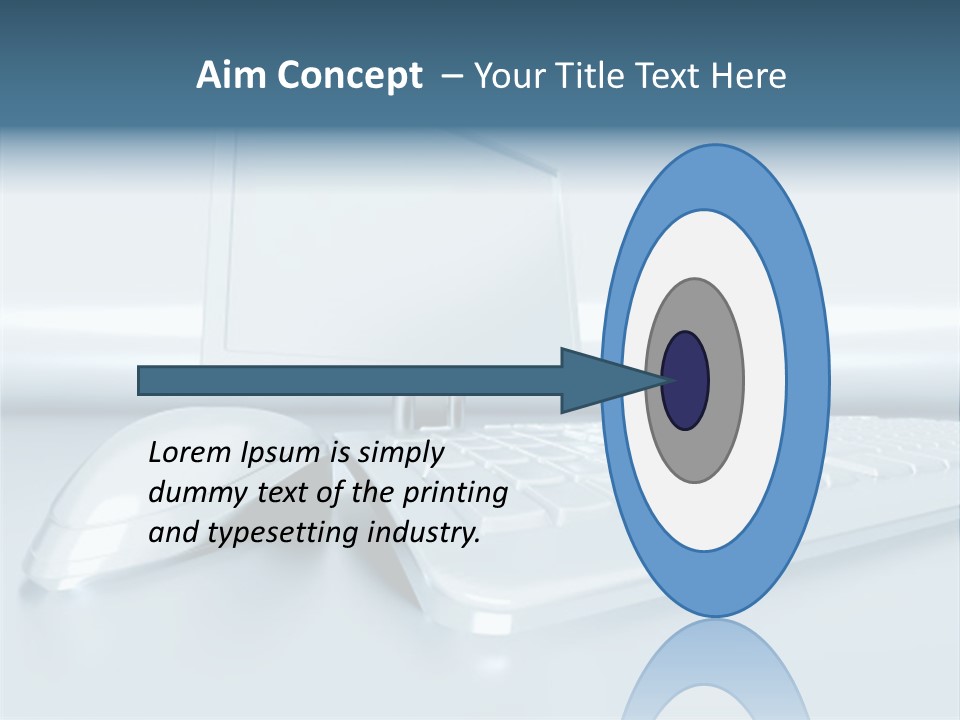 Components Of A Personal Computer: Monitor, Mouse, Keyboard, Stylized In Metallic Style PowerPoint Template