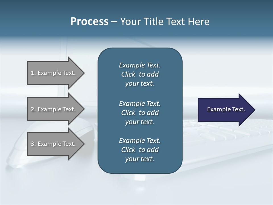 Components Of A Personal Computer: Monitor, Mouse, Keyboard, Stylized In Metallic Style PowerPoint Template