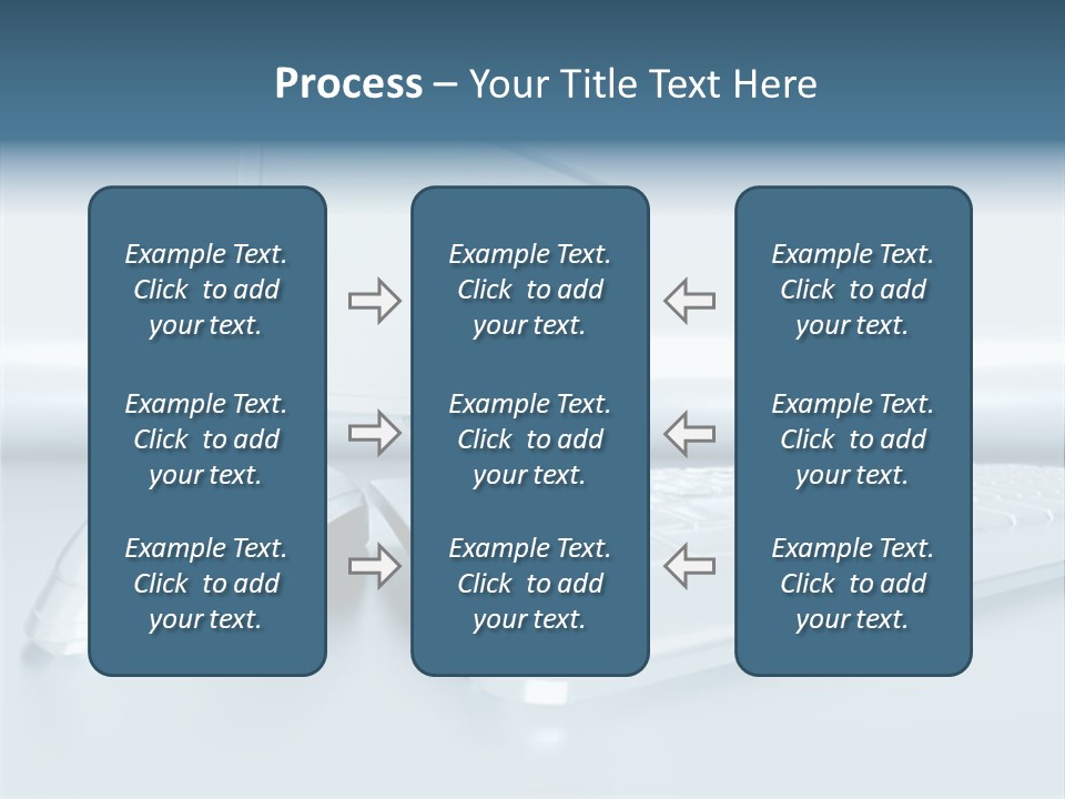 Components Of A Personal Computer: Monitor, Mouse, Keyboard, Stylized In Metallic Style PowerPoint Template