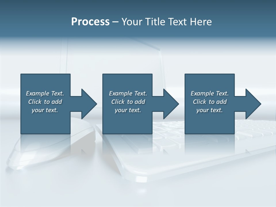 Components Of A Personal Computer: Monitor, Mouse, Keyboard, Stylized In Metallic Style PowerPoint Template