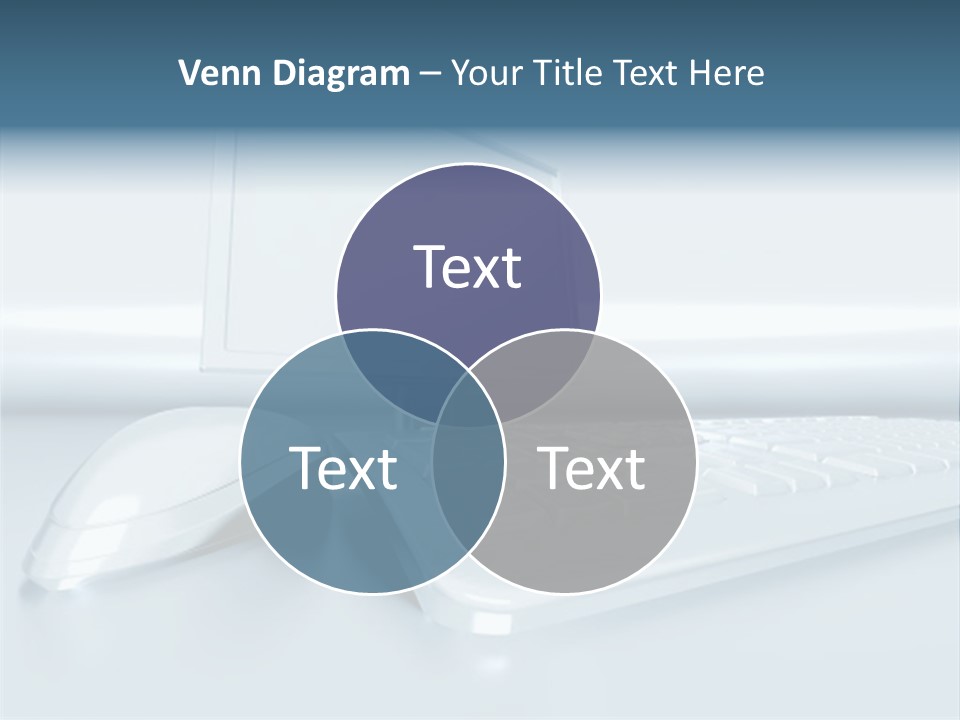 Components Of A Personal Computer: Monitor, Mouse, Keyboard, Stylized In Metallic Style PowerPoint Template
