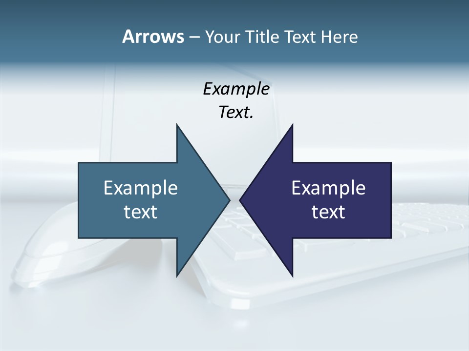 Components Of A Personal Computer: Monitor, Mouse, Keyboard, Stylized In Metallic Style PowerPoint Template