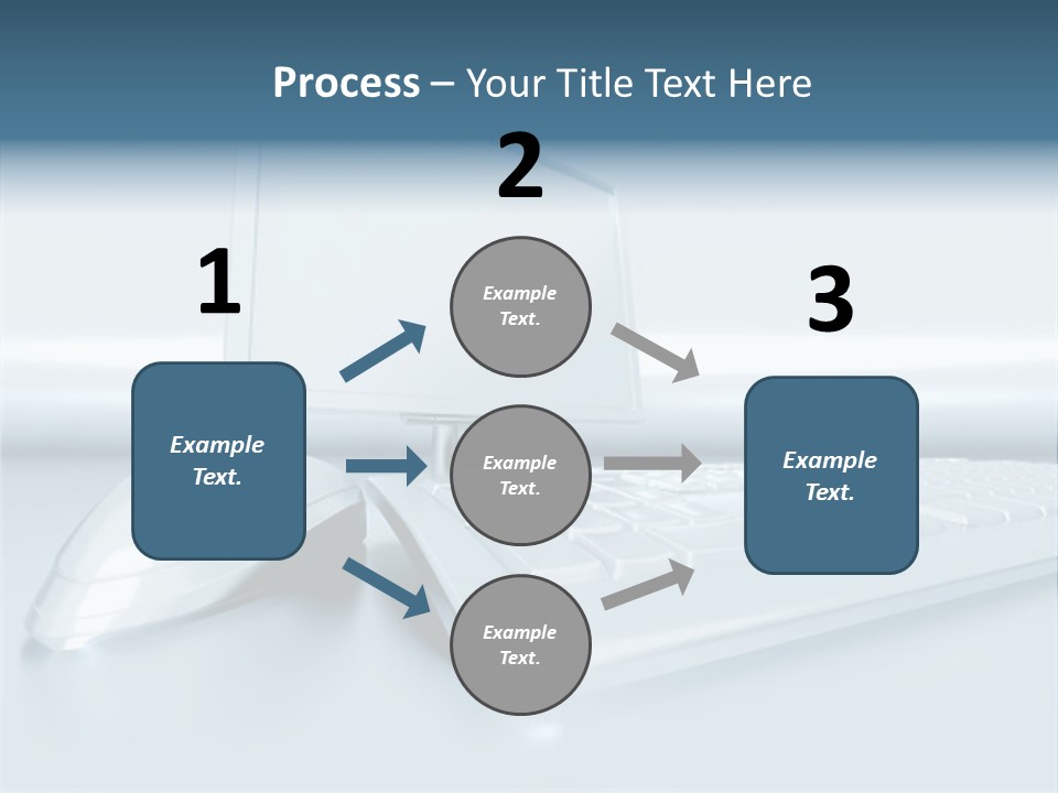 Components Of A Personal Computer: Monitor, Mouse, Keyboard, Stylized In Metallic Style PowerPoint Template