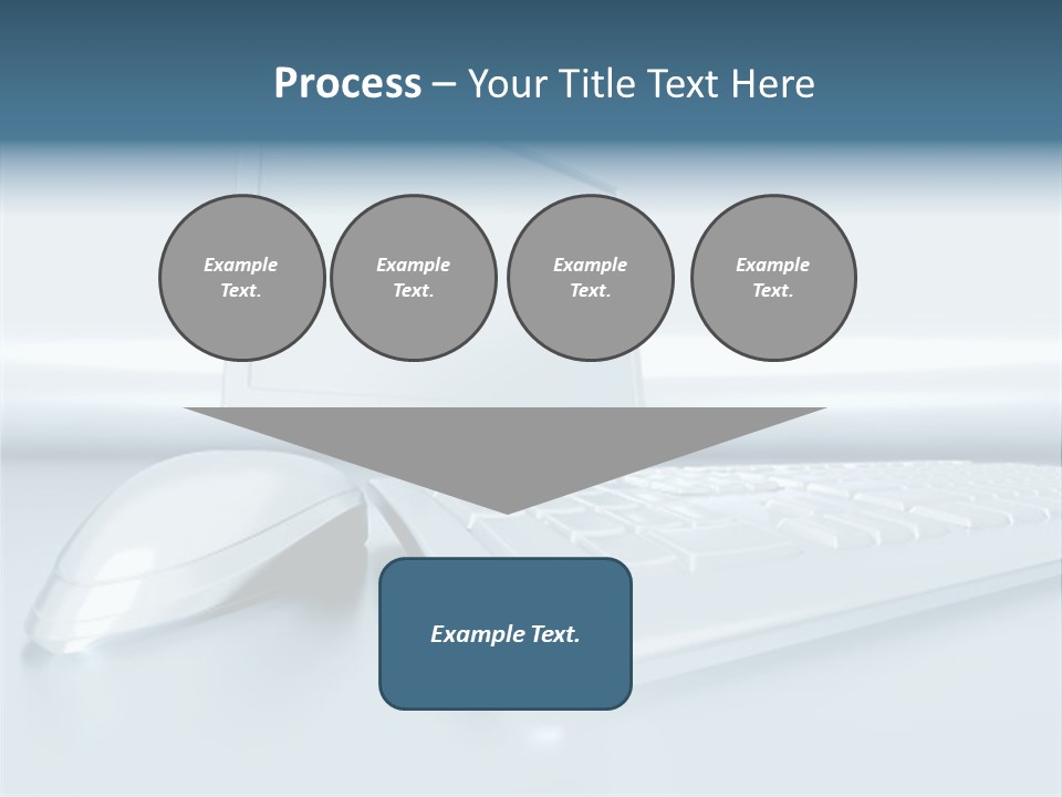 Components Of A Personal Computer: Monitor, Mouse, Keyboard, Stylized In Metallic Style PowerPoint Template