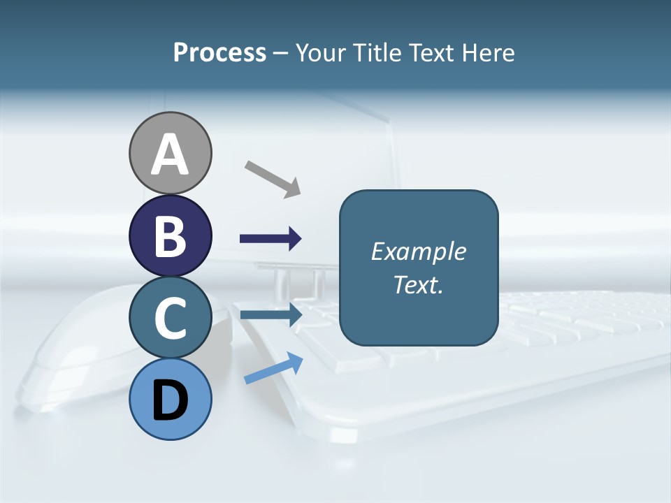 Components Of A Personal Computer: Monitor, Mouse, Keyboard, Stylized In Metallic Style PowerPoint Template