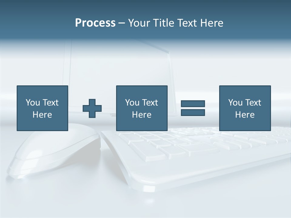 Components Of A Personal Computer: Monitor, Mouse, Keyboard, Stylized In Metallic Style PowerPoint Template