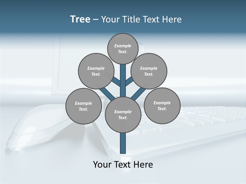 Components Of A Personal Computer: Monitor, Mouse, Keyboard, Stylized In Metallic Style PowerPoint Template