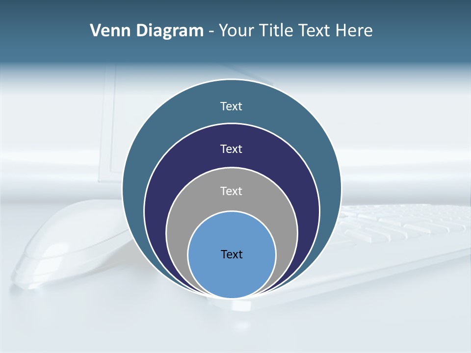 Components Of A Personal Computer: Monitor, Mouse, Keyboard, Stylized In Metallic Style PowerPoint Template