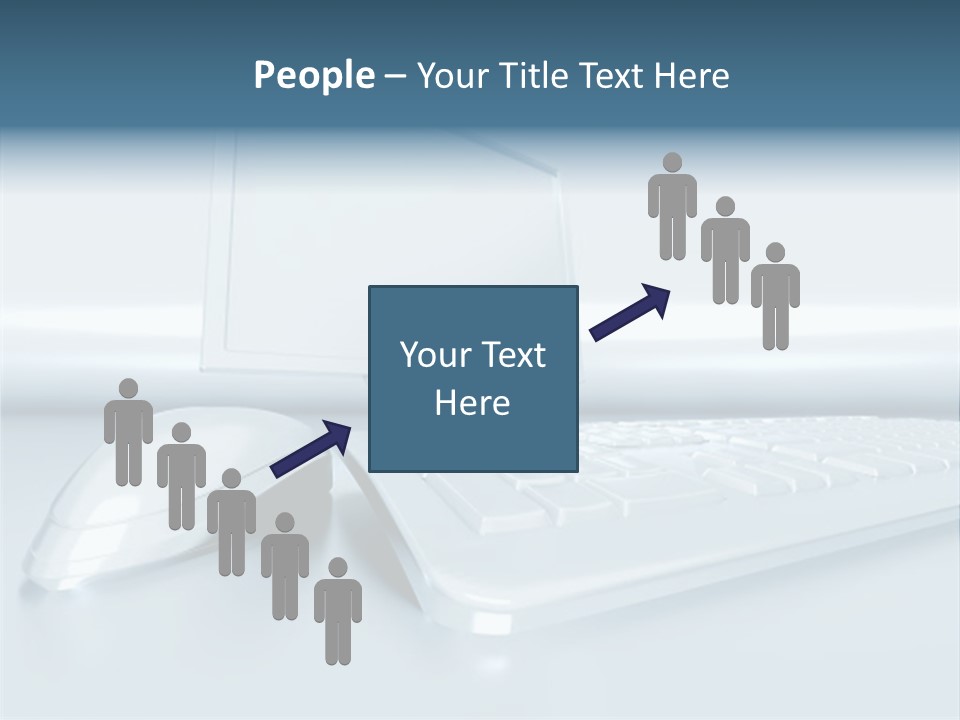 Components Of A Personal Computer: Monitor, Mouse, Keyboard, Stylized In Metallic Style PowerPoint Template