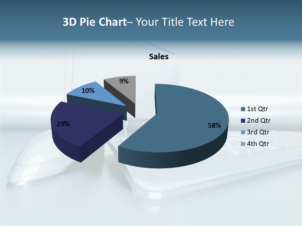 Components Of A Personal Computer: Monitor, Mouse, Keyboard, Stylized In Metallic Style PowerPoint Template