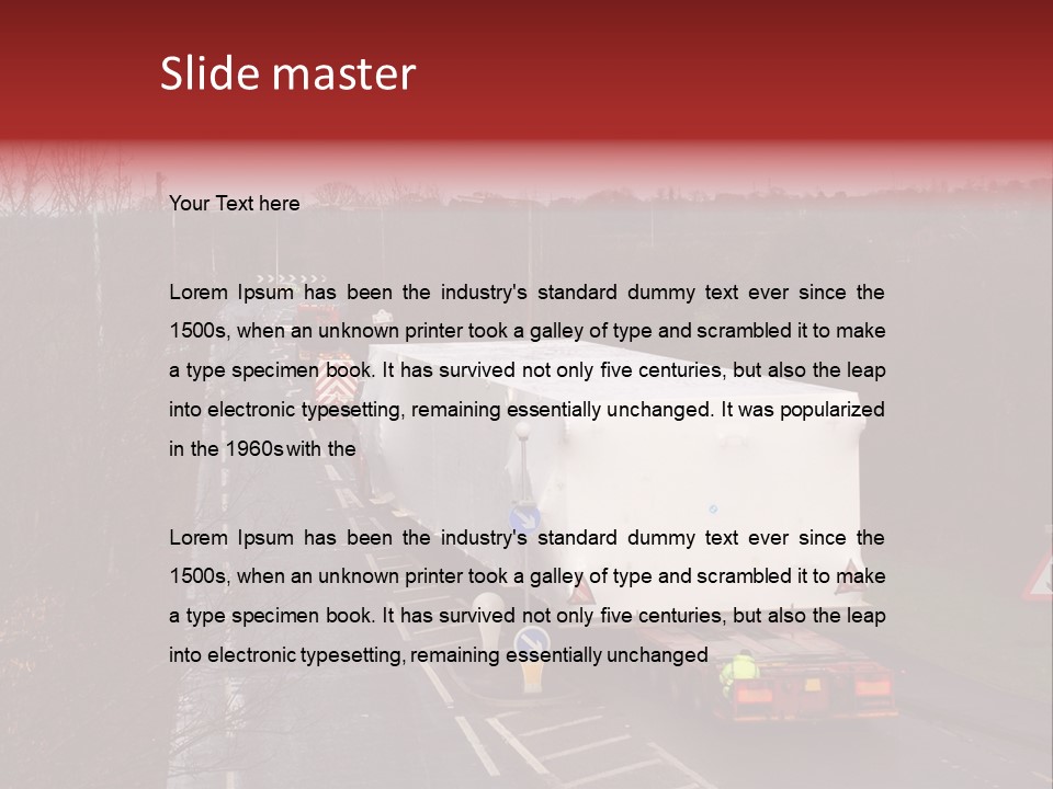 Wide Load Being Escorted On A Main Road In The Uk PowerPoint Template