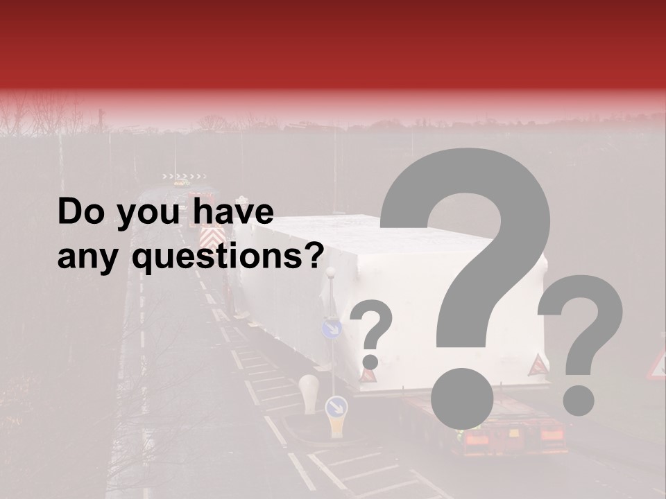 Wide Load Being Escorted On A Main Road In The Uk PowerPoint Template