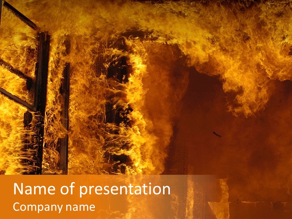 Windows Explode With Fire PowerPoint Template