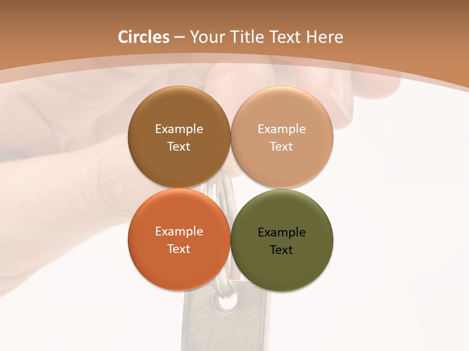 Close Up Of A Person's Hand, Handing Over A Key. Focus On The Key. Isolated On A White Background. PowerPoint Template