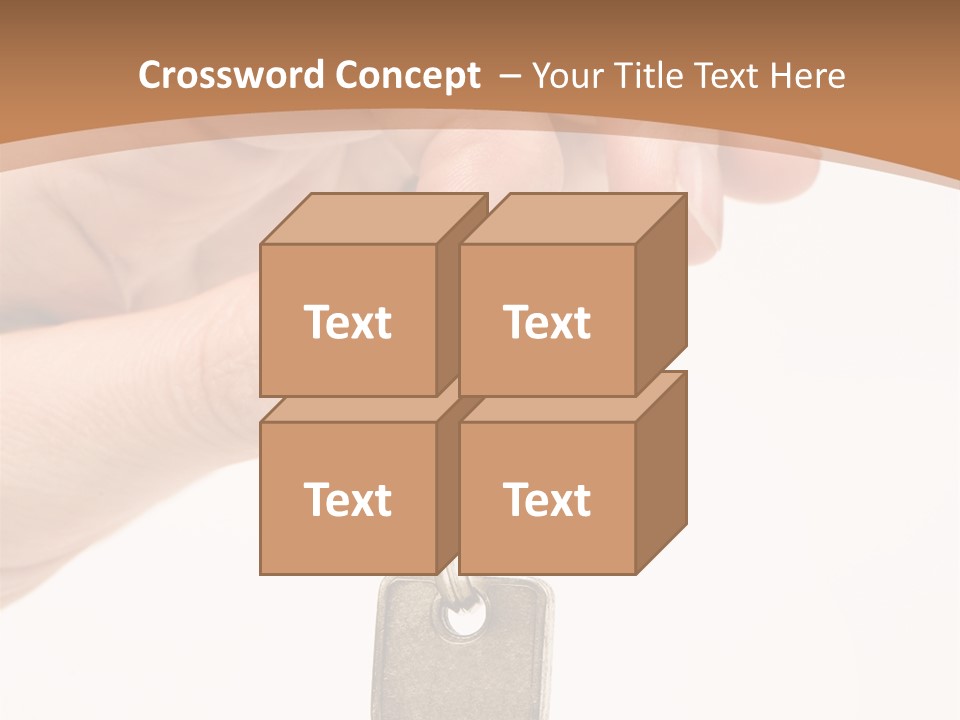 Close Up Of A Person's Hand, Handing Over A Key. Focus On The Key. Isolated On A White Background. PowerPoint Template