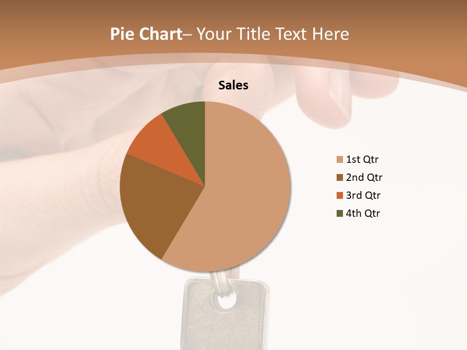 Close Up Of A Person's Hand, Handing Over A Key. Focus On The Key. Isolated On A White Background. PowerPoint Template