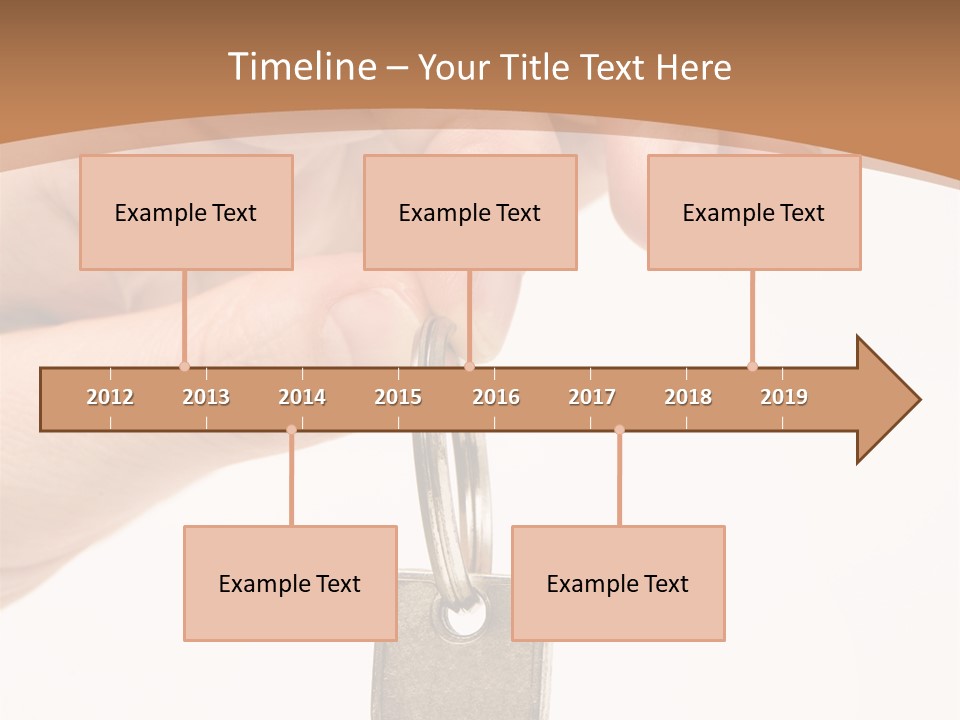 Close Up Of A Person's Hand, Handing Over A Key. Focus On The Key. Isolated On A White Background. PowerPoint Template