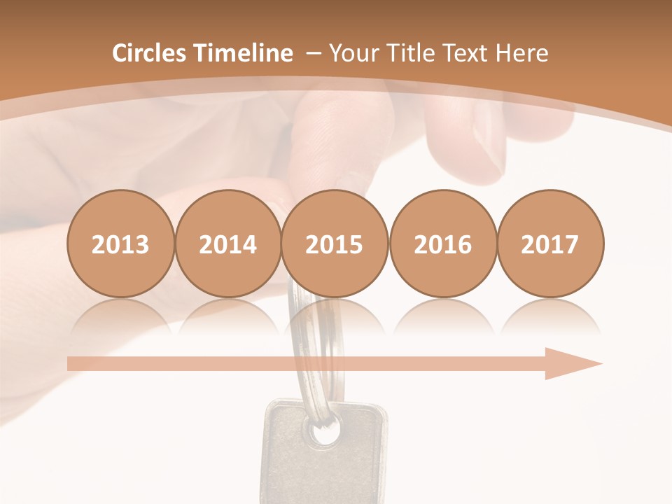 Close Up Of A Person's Hand, Handing Over A Key. Focus On The Key. Isolated On A White Background. PowerPoint Template