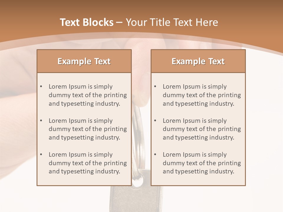 Close Up Of A Person's Hand, Handing Over A Key. Focus On The Key. Isolated On A White Background. PowerPoint Template