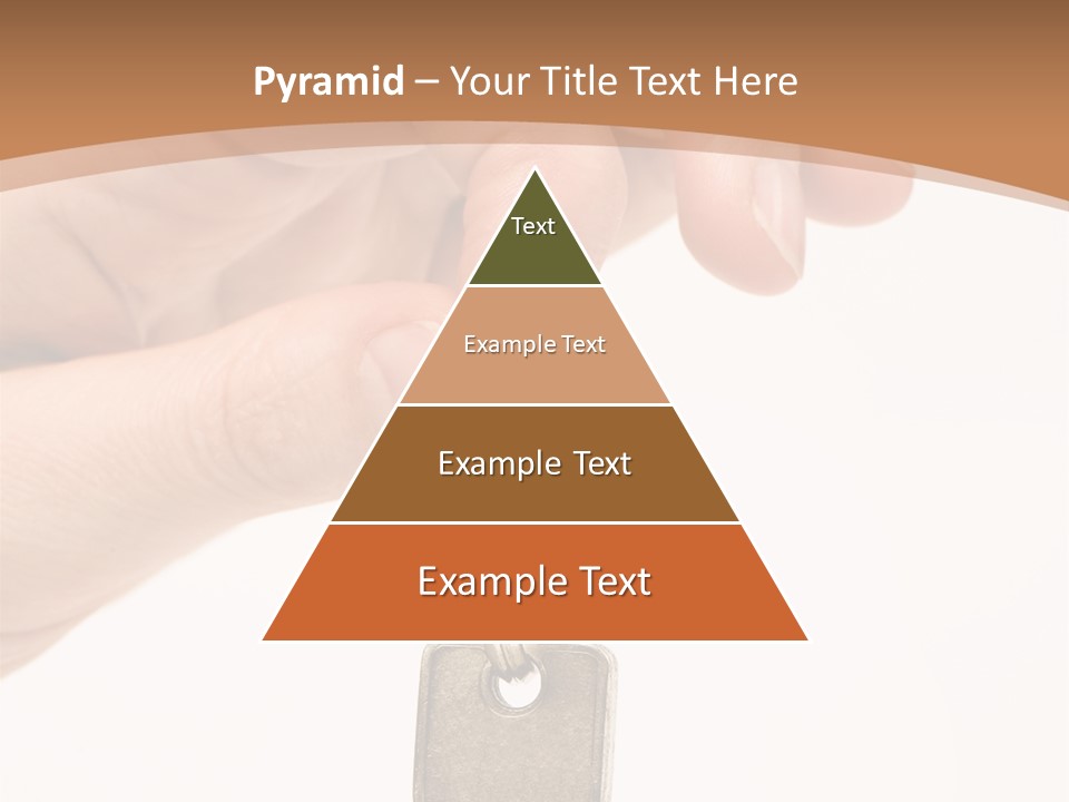 Close Up Of A Person's Hand, Handing Over A Key. Focus On The Key. Isolated On A White Background. PowerPoint Template