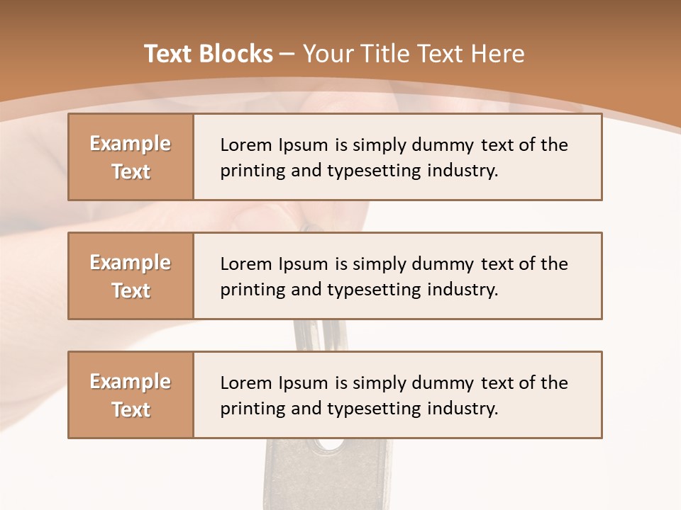 Close Up Of A Person's Hand, Handing Over A Key. Focus On The Key. Isolated On A White Background. PowerPoint Template