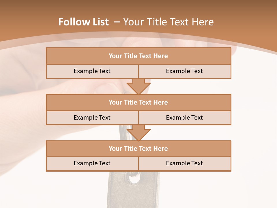 Close Up Of A Person's Hand, Handing Over A Key. Focus On The Key. Isolated On A White Background. PowerPoint Template
