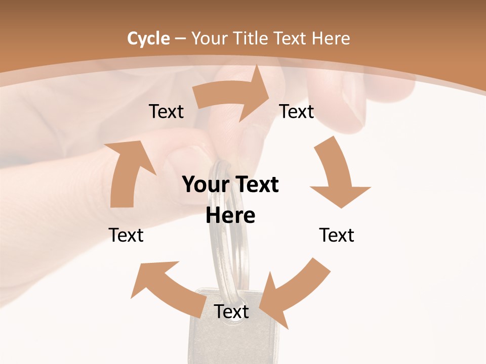 Close Up Of A Person's Hand, Handing Over A Key. Focus On The Key. Isolated On A White Background. PowerPoint Template