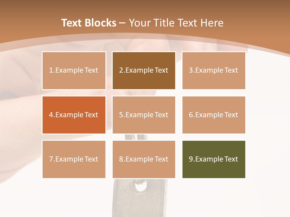 Close Up Of A Person's Hand, Handing Over A Key. Focus On The Key. Isolated On A White Background. PowerPoint Template