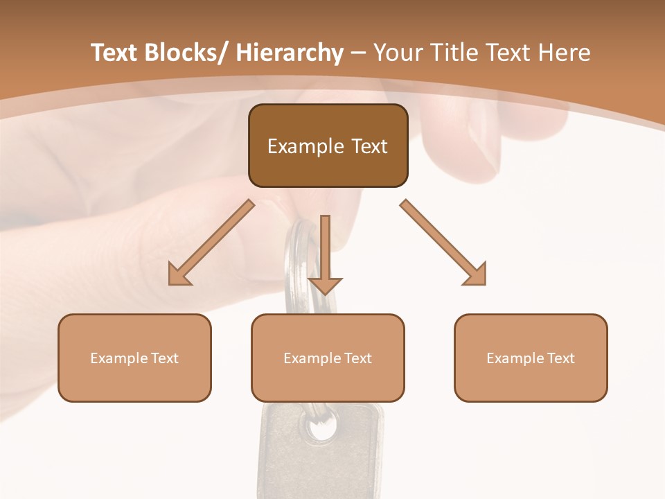 Close Up Of A Person's Hand, Handing Over A Key. Focus On The Key. Isolated On A White Background. PowerPoint Template