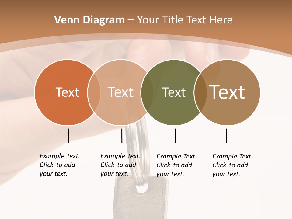 Close Up Of A Person's Hand, Handing Over A Key. Focus On The Key. Isolated On A White Background. PowerPoint Template