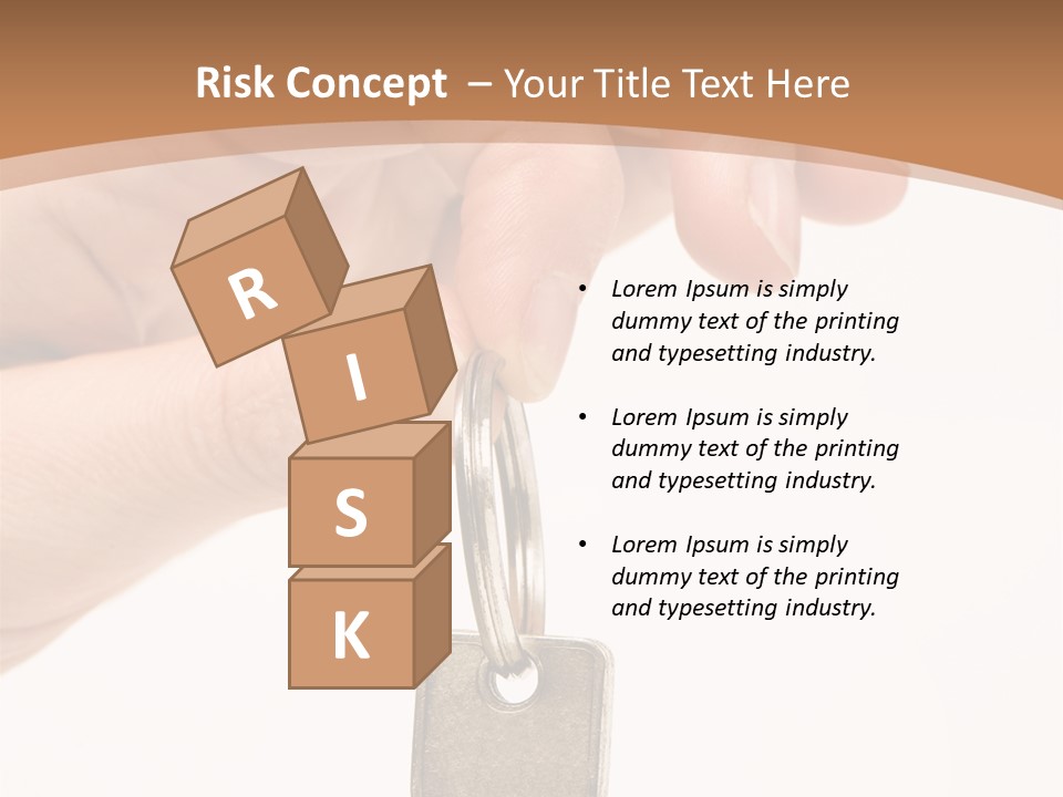 Close Up Of A Person's Hand, Handing Over A Key. Focus On The Key. Isolated On A White Background. PowerPoint Template