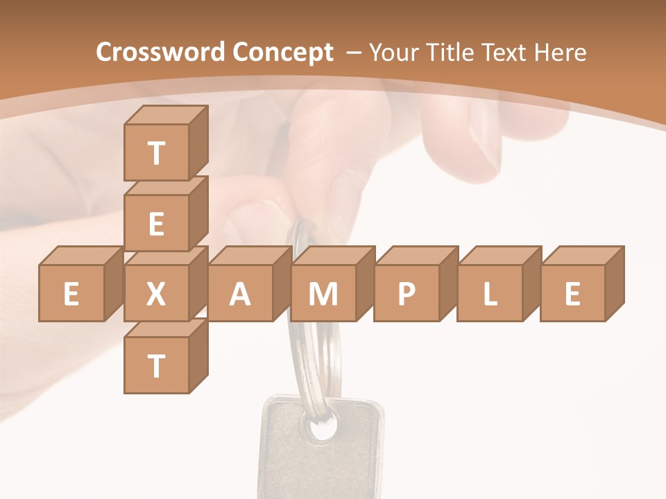 Close Up Of A Person's Hand, Handing Over A Key. Focus On The Key. Isolated On A White Background. PowerPoint Template