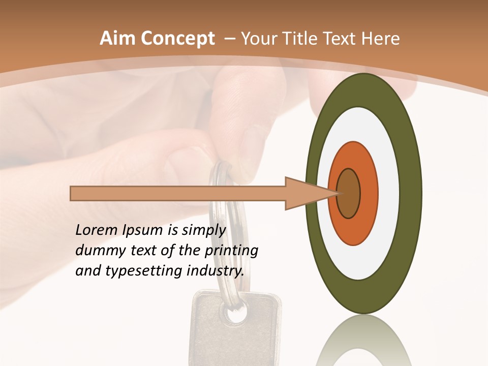 Close Up Of A Person's Hand, Handing Over A Key. Focus On The Key. Isolated On A White Background. PowerPoint Template