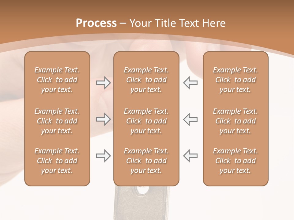 Close Up Of A Person's Hand, Handing Over A Key. Focus On The Key. Isolated On A White Background. PowerPoint Template