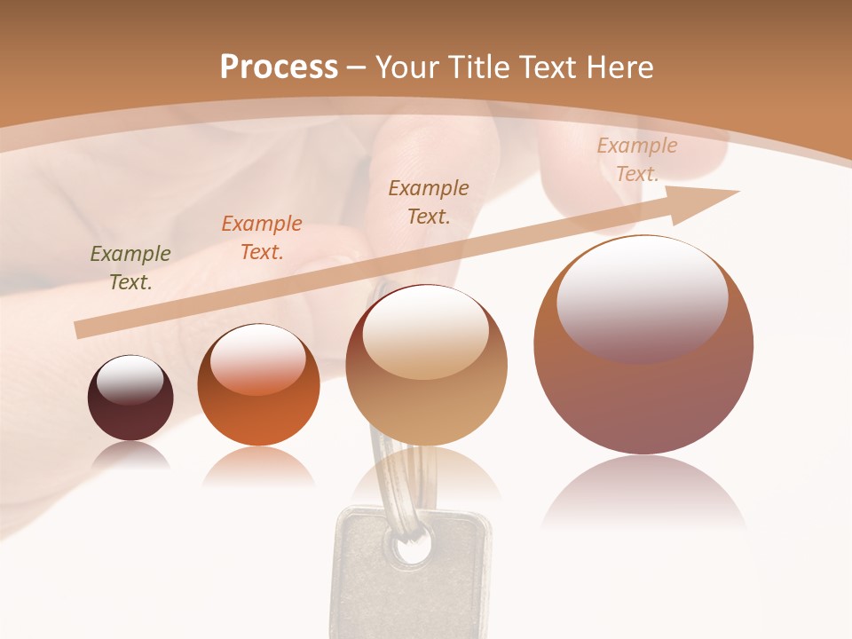 Close Up Of A Person's Hand, Handing Over A Key. Focus On The Key. Isolated On A White Background. PowerPoint Template