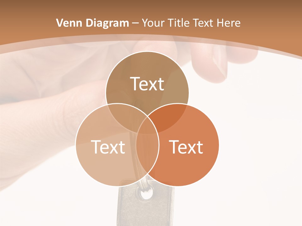 Close Up Of A Person's Hand, Handing Over A Key. Focus On The Key. Isolated On A White Background. PowerPoint Template