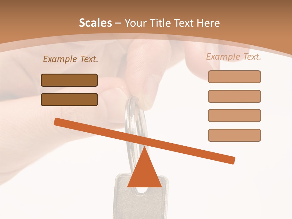 Close Up Of A Person's Hand, Handing Over A Key. Focus On The Key. Isolated On A White Background. PowerPoint Template