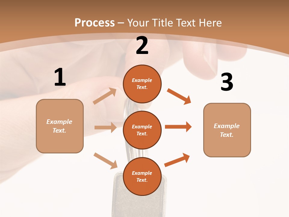 Close Up Of A Person's Hand, Handing Over A Key. Focus On The Key. Isolated On A White Background. PowerPoint Template