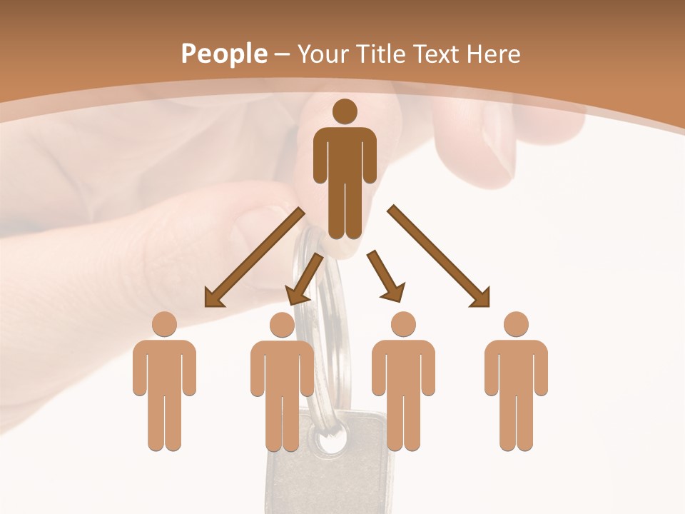 Close Up Of A Person's Hand, Handing Over A Key. Focus On The Key. Isolated On A White Background. PowerPoint Template