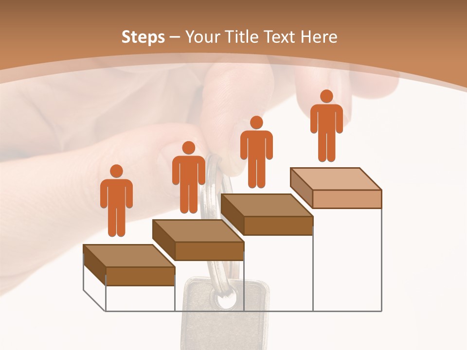 Close Up Of A Person's Hand, Handing Over A Key. Focus On The Key. Isolated On A White Background. PowerPoint Template