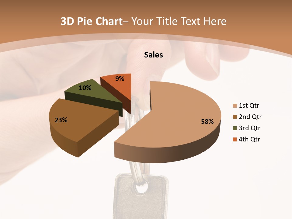 Close Up Of A Person's Hand, Handing Over A Key. Focus On The Key. Isolated On A White Background. PowerPoint Template