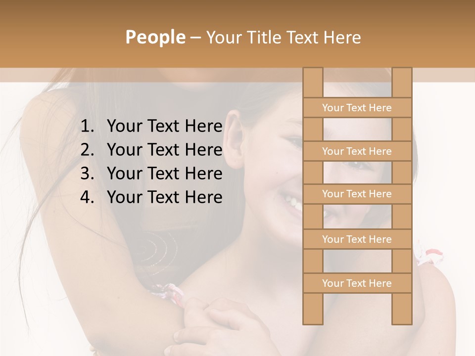 Girls Hugging PowerPoint Template