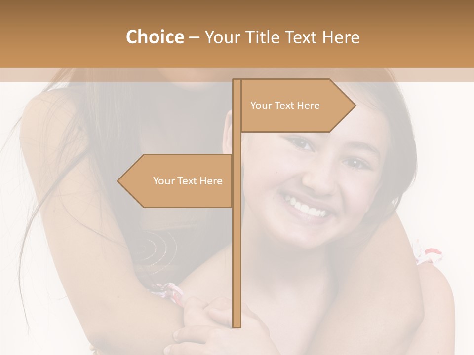 Girls Hugging PowerPoint Template