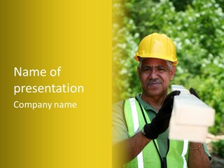 Construction Worker On The Job PowerPoint Template