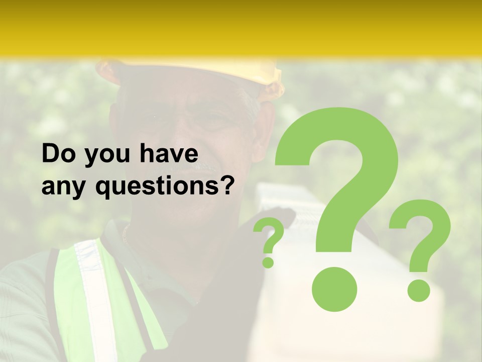 Construction Worker On The Job PowerPoint Template