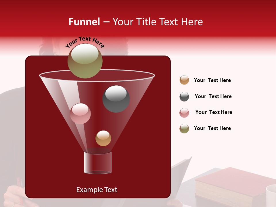 Smiling Business Woman At Desk PowerPoint Template